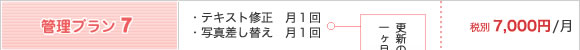 月1回ずつのテキスト修正と写真差し替えで月額7000円プラン