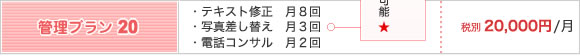 テキストと写真の修正に電話コンサルがついてる月額20000円プラン