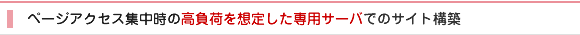 制作実績03　ページアクセス集中時の高負荷を想定した専用サーバでのサイト構築