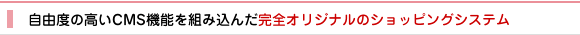 自由度の高いCMS機能を組み込んだ完全オリジナルのショッピングシステム